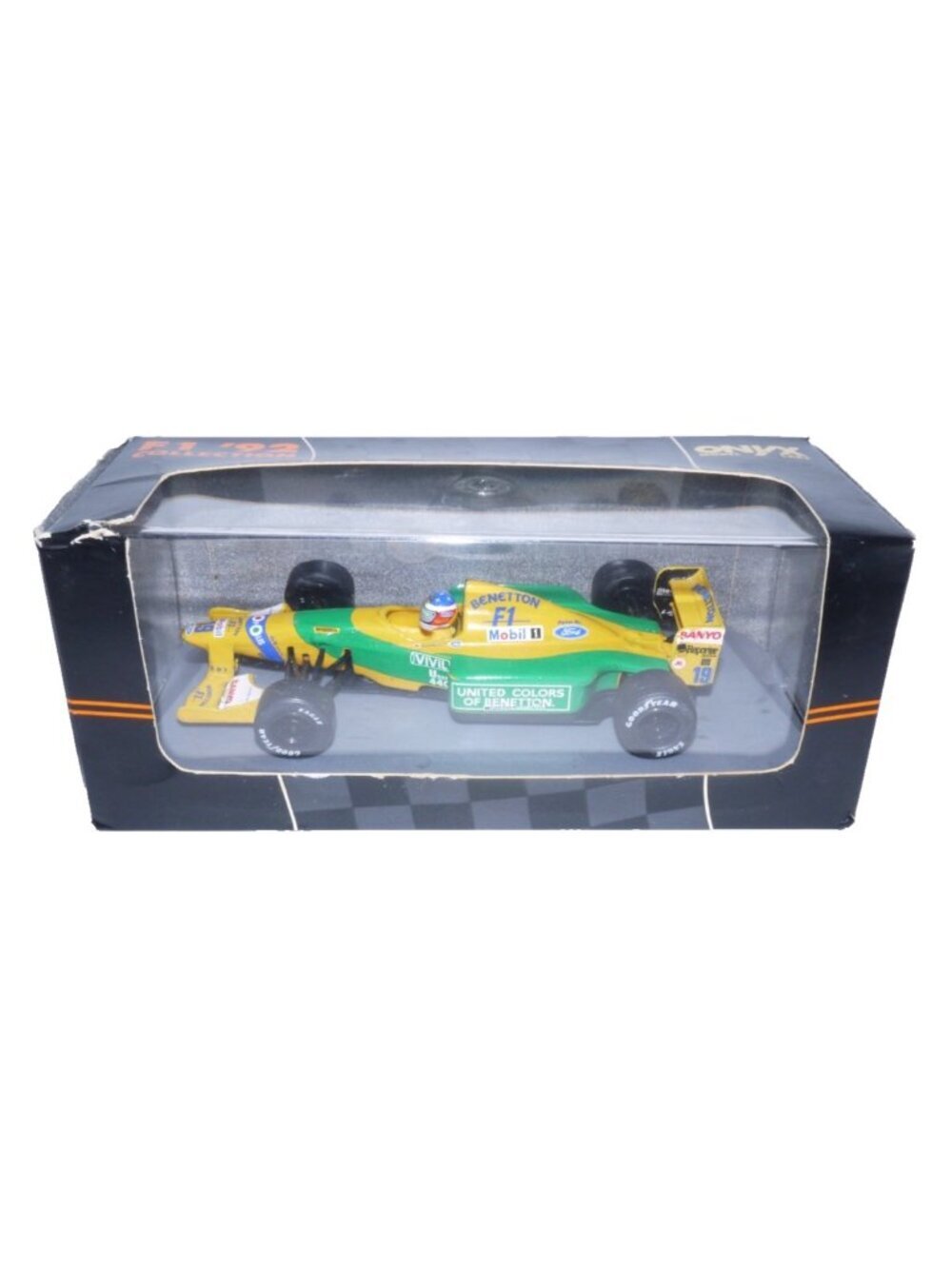 ONYX diecast 4" F1 race car #143 Benetton B192 M. Schumacher New 1992 Box Dmg